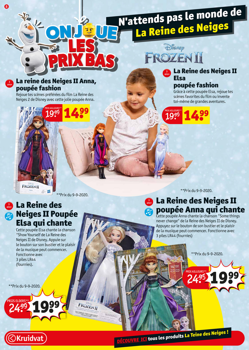 Poupée Elsa LA REINE DES NEIGES : la poupée à Prix Carrefour